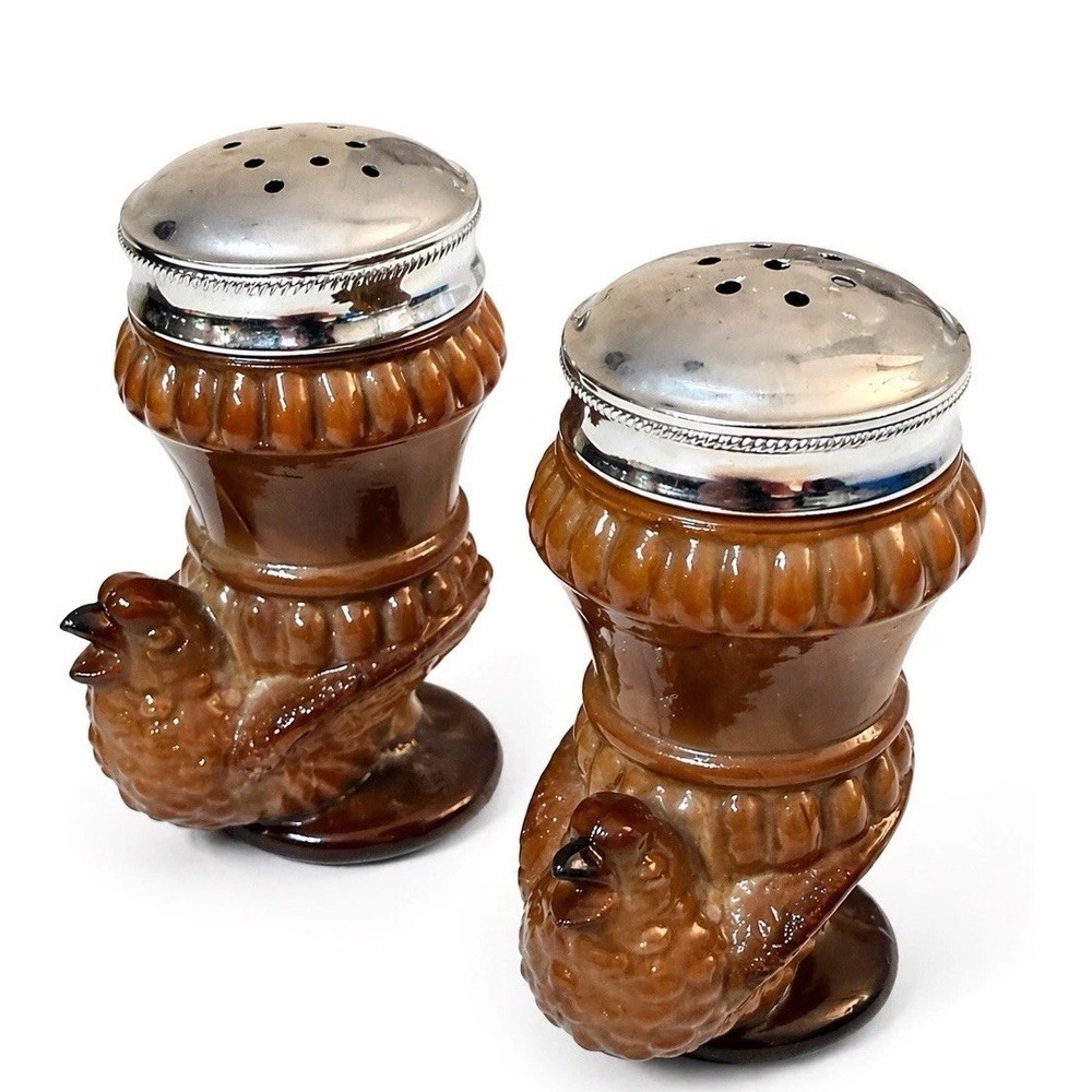 vintage Boyd Glass chocolate swirl slag glass salt and pepper shakers